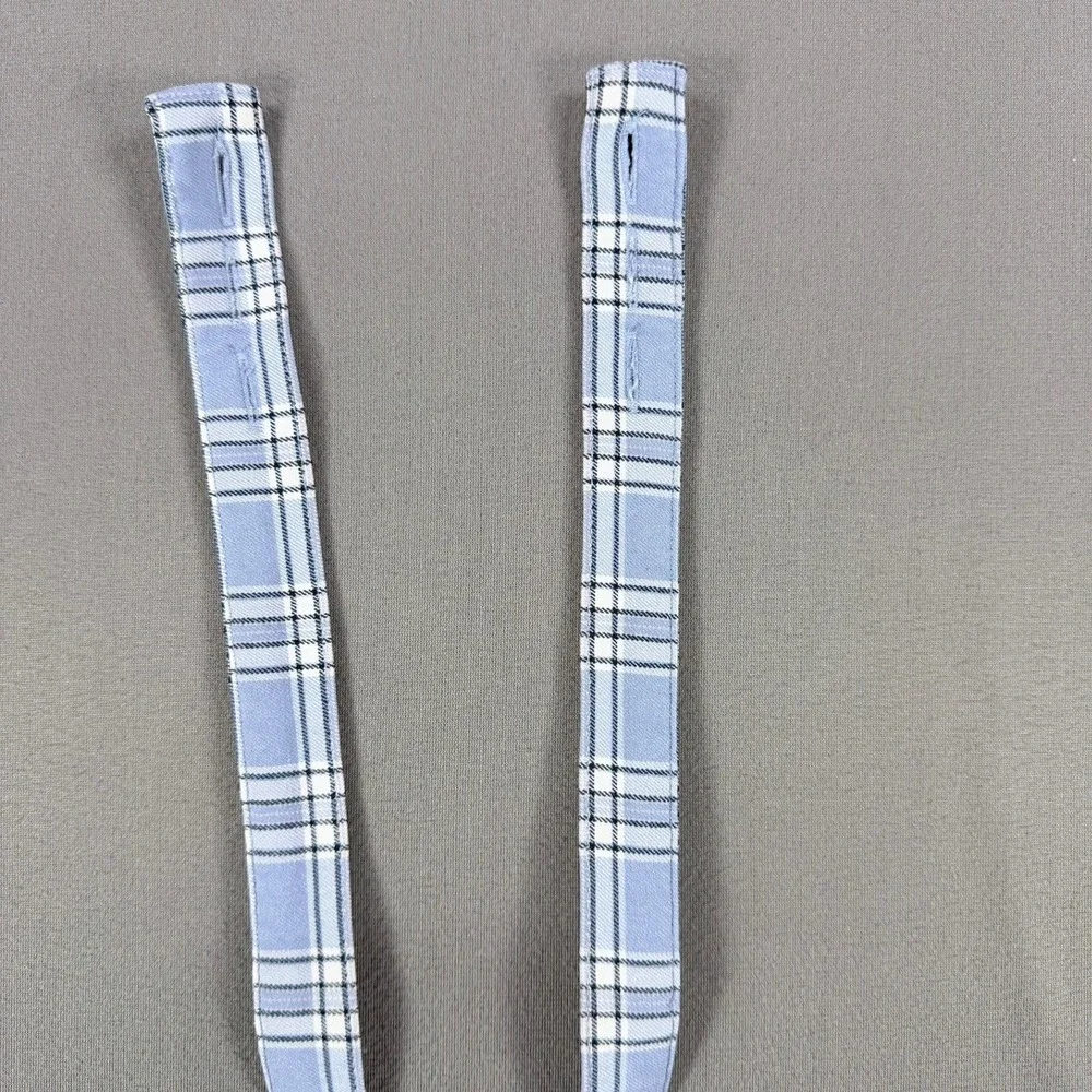 Hollister Plaid Mini‎ Dress Womens XS Blue White Front Slit Casual Summer